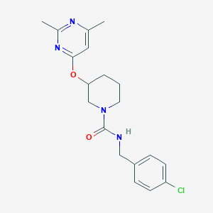 molecular formula C19H23ClN4O2 B2823027 N-(4-chlorobenzyl)-3-((2,6-dimethylpyrimidin-4-yl)oxy)piperidine-1-carboxamide CAS No. 2034472-94-9