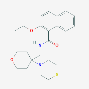 2-Ethoxy-N-[(4-thiomorpholin-4-yloxan-4-yl)methyl]naphthalene-1-carboxamide