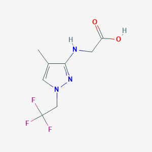 molecular formula C8H10F3N3O2 B2823031 2-[[4-Methyl-1-(2,2,2-trifluoroethyl)pyrazol-3-yl]amino]acetic acid CAS No. 2247206-53-5