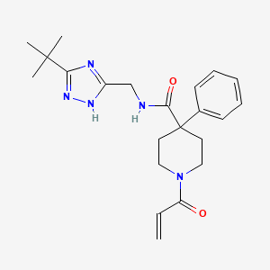 molecular formula C22H29N5O2 B2823036 N-[(3-Tert-butyl-1H-1,2,4-triazol-5-yl)methyl]-4-phenyl-1-prop-2-enoylpiperidine-4-carboxamide CAS No. 2202157-11-5