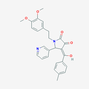 molecular formula C27H26N2O5 B282304 1-[2-(3,4-dimethoxyphenyl)ethyl]-3-hydroxy-4-(4-methylbenzoyl)-5-(3-pyridinyl)-1,5-dihydro-2H-pyrrol-2-one 