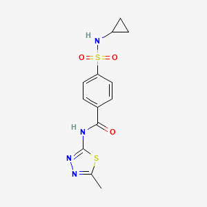 molecular formula C13H14N4O3S2 B2823041 4-(N-cyclopropylsulfamoyl)-N-(5-methyl-1,3,4-thiadiazol-2-yl)benzamide CAS No. 881933-16-0