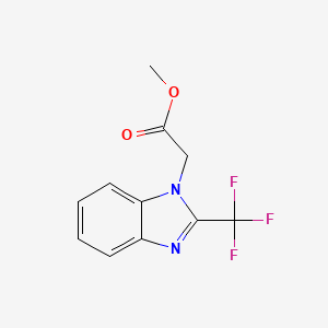 molecular formula C11H9F3N2O2 B2823043 甲酸甲酯 2-[2-(三氟甲基)-1H-1,3-苯并咪唑-1-基]乙酸酯 CAS No. 139591-08-5
