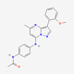 molecular formula C22H21N5O2 B2823046 N-(4-{[3-(2-methoxyphenyl)-5-methylpyrazolo[1,5-a]pyrimidin-7-yl]amino}phenyl)acetamide CAS No. 879566-87-7