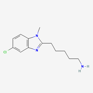 molecular formula C13H20Cl3N3 B2823048 5-(5-chloro-1-methyl-1H-benzimidazol-2-yl)pentan-1-amine CAS No. 1401319-15-0