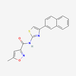 molecular formula C18H13N3O2S B2823052 5-methyl-N-(4-(naphthalen-2-yl)thiazol-2-yl)isoxazole-3-carboxamide CAS No. 941909-32-6