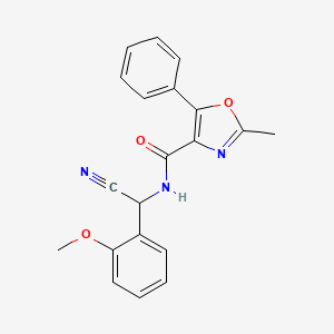 molecular formula C20H17N3O3 B2823055 N-[cyano(2-methoxyphenyl)methyl]-2-methyl-5-phenyl-1,3-oxazole-4-carboxamide CAS No. 1797911-98-8