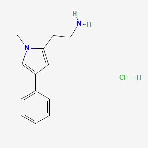 molecular formula C13H17ClN2 B2823059 2-(1-Methyl-4-phenylpyrrol-2-yl)ethanamine;hydrochloride CAS No. 2413875-08-6