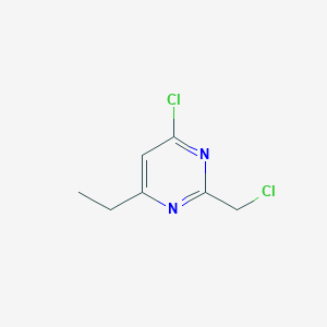 molecular formula C7H8Cl2N2 B2823062 4-Chloro-2-(chloromethyl)-6-ethylpyrimidine CAS No. 77457-72-8