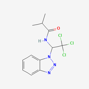 molecular formula C12H13Cl3N4O B2823068 N-[1-(benzotriazol-1-yl)-2,2,2-trichloroethyl]-2-methylpropanamide CAS No. 325704-40-3