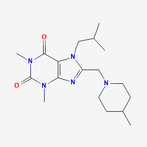 1,3-Dimethyl-8-[(4-methylpiperidin-1-yl)methyl]-7-(2-methylpropyl)purine-2,6-dione