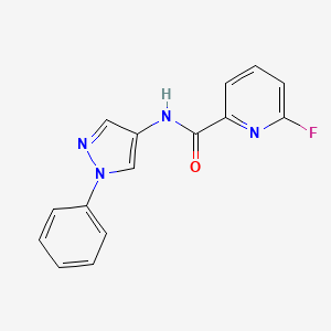 molecular formula C15H11FN4O B2823076 6-Fluoro-N-(1-phenylpyrazol-4-YL)pyridine-2-carboxamide CAS No. 1825542-18-4