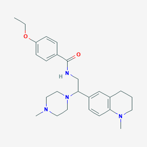 molecular formula C26H36N4O2 B2823078 4-ethoxy-N-(2-(1-methyl-1,2,3,4-tetrahydroquinolin-6-yl)-2-(4-methylpiperazin-1-yl)ethyl)benzamide CAS No. 922063-84-1