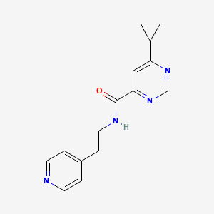 molecular formula C15H16N4O B2823080 6-Cyclopropyl-N-(2-pyridin-4-ylethyl)pyrimidine-4-carboxamide CAS No. 2415603-17-5