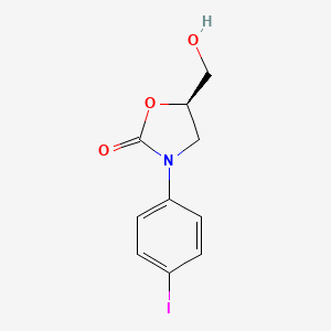 molecular formula C10H10INO3 B2823082 (R)-5-(羟甲基)-3-(4-碘苯基)噁唑烷-2-酮 CAS No. 252330-13-5