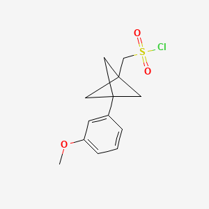 molecular formula C13H15ClO3S B2823093 [3-(3-Methoxyphenyl)-1-bicyclo[1.1.1]pentanyl]methanesulfonyl chloride CAS No. 2287298-32-0