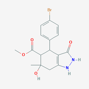 methyl 4-(4-bromophenyl)-3,6-dihydroxy-6-methyl-4,5,6,7-tetrahydro-1H-indazole-5-carboxylate