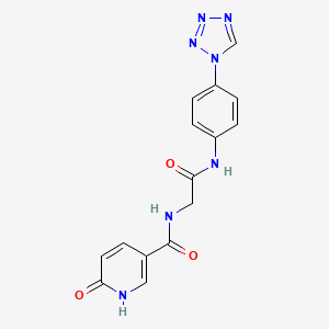 molecular formula C15H13N7O3 B2823103 N-(2-((4-(1H-tetrazol-1-yl)phenyl)amino)-2-oxoethyl)-6-oxo-1,6-dihydropyridine-3-carboxamide CAS No. 1235371-25-1