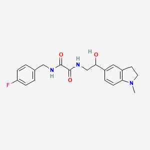 molecular formula C20H22FN3O3 B2823106 N1-(4-fluorobenzyl)-N2-(2-hydroxy-2-(1-methylindolin-5-yl)ethyl)oxalamide CAS No. 1706322-85-1