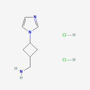 molecular formula C8H15Cl2N3 B2823110 (3-咪唑-1-基环丁基)甲胺;二盐酸盐 CAS No. 2377035-46-4