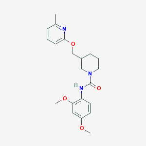 molecular formula C21H27N3O4 B2823111 N-(2,4-Dimethoxyphenyl)-3-[(6-methylpyridin-2-yl)oxymethyl]piperidine-1-carboxamide CAS No. 2380010-65-9