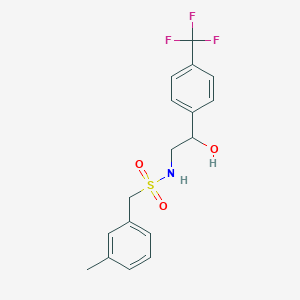 molecular formula C17H18F3NO3S B2823116 N-(2-hydroxy-2-(4-(trifluoromethyl)phenyl)ethyl)-1-(m-tolyl)methanesulfonamide CAS No. 1351645-53-8
