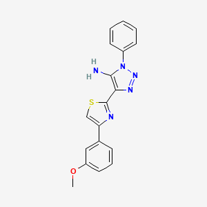 molecular formula C18H15N5OS B2823119 4-(4-(3-甲氧基苯基)噻唑-2-基)-1-苯基-1H-1,2,3-三唑-5-胺 CAS No. 1111406-20-2