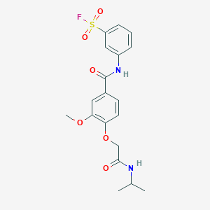 molecular formula C19H21FN2O6S B2823126 3-(3-Methoxy-4-{[(propan-2-yl)carbamoyl]methoxy}benzamido)benzene-1-sulfonyl fluoride CAS No. 1795522-80-3