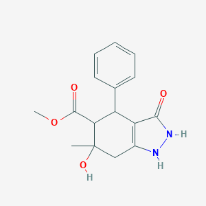 molecular formula C16H18N2O4 B282313 methyl 3,6-dihydroxy-6-methyl-4-phenyl-4,5,6,7-tetrahydro-1H-indazole-5-carboxylate 