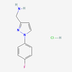 molecular formula C10H11ClFN3 B2823131 [1-(4-Fluorophenyl)pyrazol-3-yl]methanamine;hydrochloride CAS No. 2378502-24-8
