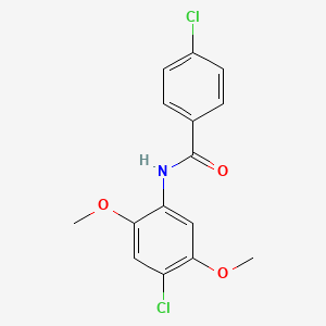 molecular formula C15H13Cl2NO3 B2823132 4-chloro-N-(4-chloro-2,5-dimethoxyphenyl)benzamide CAS No. 303990-10-5