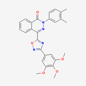 molecular formula C27H24N4O5 B2823136 2-(3,4-dimethylphenyl)-4-[3-(3,4,5-trimethoxyphenyl)-1,2,4-oxadiazol-5-yl]phthalazin-1(2H)-one CAS No. 1207058-50-1