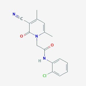 molecular formula C16H14ClN3O2 B2823141 N-(2-chlorophenyl)-2-(3-cyano-4,6-dimethyl-2-oxopyridin-1(2H)-yl)acetamide CAS No. 876718-29-5