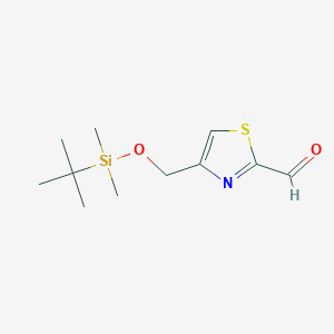 molecular formula C11H19NO2SSi B2823142 4-({[t-Butyl(dimethyl)silyl]oxy}methyl)-1,3-thiazole-2-carbaldehyde CAS No. 2089257-00-9
