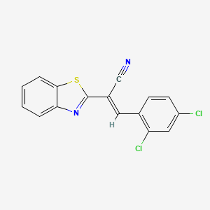 molecular formula C16H8Cl2N2S B2823143 (2E)-2-(1,3-benzothiazol-2-yl)-3-(2,4-dichlorophenyl)prop-2-enenitrile CAS No. 155838-43-0