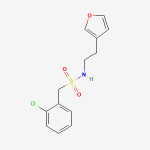 molecular formula C13H14ClNO3S B2823146 1-(2-chlorophenyl)-N-(2-(furan-3-yl)ethyl)methanesulfonamide CAS No. 1428355-68-3
