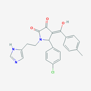 molecular formula C23H20ClN3O3 B282315 5-(4-chlorophenyl)-3-hydroxy-1-[2-(1H-imidazol-4-yl)ethyl]-4-(4-methylbenzoyl)-1,5-dihydro-2H-pyrrol-2-one 