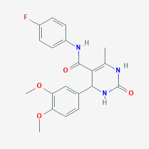 molecular formula C20H20FN3O4 B2823151 4-(3,4-二甲氧基苯基)-N-(4-氟苯基)-6-甲基-2-氧代-1,2,3,4-四氢嘧啶-5-甲酰胺 CAS No. 537678-46-9