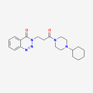 molecular formula C20H27N5O2 B2823152 3-(3-(4-cyclohexylpiperazin-1-yl)-3-oxopropyl)benzo[d][1,2,3]triazin-4(3H)-one CAS No. 1206986-05-1