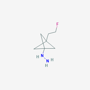molecular formula C7H13FN2 B2823154 [3-(2-Fluoroethyl)-1-bicyclo[1.1.1]pentanyl]hydrazine CAS No. 2287300-88-1
