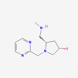 molecular formula C11H17FN4 B2823156 {[(2S,4S)-4-氟-1-(嘧啶-2-基甲基)吡咯啉-2-基]甲基}(甲基)胺 CAS No. 1820580-60-6