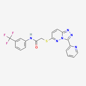 molecular formula C19H13F3N6OS B2823162 2-((3-(pyridin-2-yl)-[1,2,4]triazolo[4,3-b]pyridazin-6-yl)thio)-N-(3-(trifluoromethyl)phenyl)acetamide CAS No. 868967-64-0