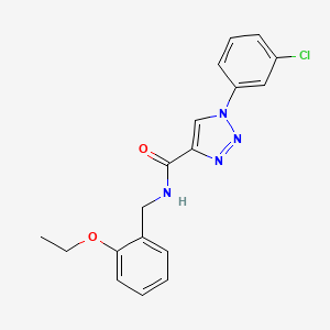 molecular formula C18H17ClN4O2 B2823165 1-(3-chlorophenyl)-N-(2-ethoxybenzyl)-1H-1,2,3-triazole-4-carboxamide CAS No. 951612-22-9