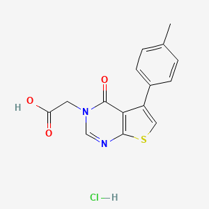 molecular formula C15H13ClN2O3S B2823171 [5-(4-methylphenyl)-4-oxothieno[2,3-d]pyrimidin-3(4H)-yl]acetic acid hydrochloride CAS No. 1052546-59-4