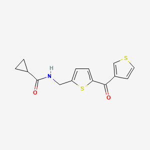 N-((5-(thiophene-3-carbonyl)thiophen-2-yl)methyl)cyclopropanecarboxamide
