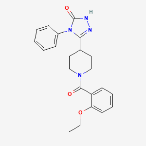 molecular formula C22H24N4O3 B2823178 5-[1-(2-ethoxybenzoyl)piperidin-4-yl]-4-phenyl-2,4-dihydro-3H-1,2,4-triazol-3-one CAS No. 1775538-61-8