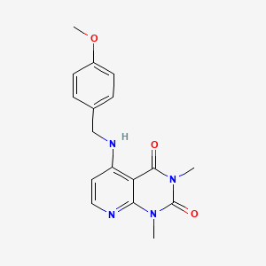 molecular formula C17H18N4O3 B2823182 5-((4-甲氧基苯甲基)氨基)-1,3-二甲基吡啶并[2,3-d]嘧啶-2,4(1H,3H)-二酮 CAS No. 946331-64-2