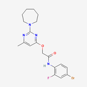 molecular formula C19H22BrFN4O2 B2823183 2-((2-(azepan-1-yl)-6-methylpyrimidin-4-yl)oxy)-N-(4-bromo-2-fluorophenyl)acetamide CAS No. 1226450-61-8