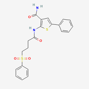 5-Phenyl-2-(4-(phenylsulfonyl)butanamido)thiophene-3-carboxamide