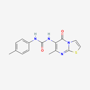 molecular formula C15H14N4O2S B2823202 1-(7-methyl-5-oxo-5H-thiazolo[3,2-a]pyrimidin-6-yl)-3-(p-tolyl)urea CAS No. 1021051-71-7